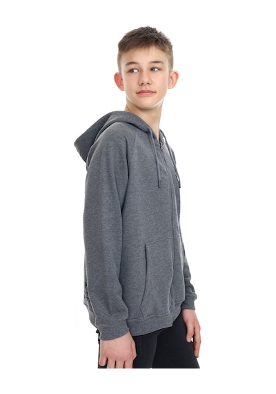 Toontoy Erkek Çocuk Baskılı Hırka Antrasit Melanj