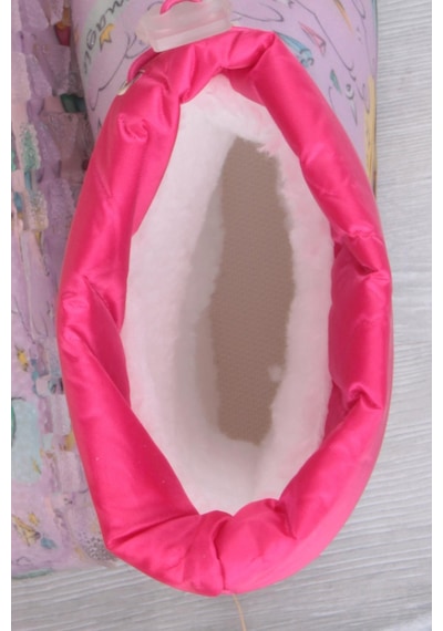 Fort 7061 Pembe Uniko Figürlü İçi Peluşlu Su Geçirmez Kız Çocuk Kar Yağmur Çizmesi Pembe