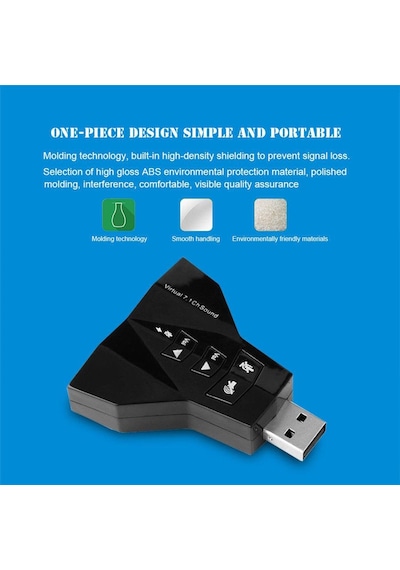 Usb Ses Karti 7+1 Virtual 3D Kablosuz Win7 Win8 Win10 Usb Audio Çevirici