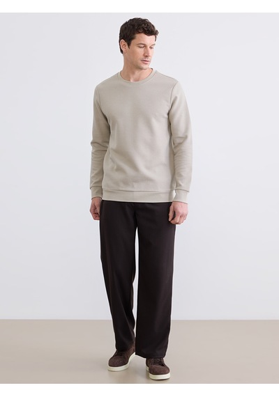 Lcwaıkıkı Classic Gri Bisiklet Yaka Erkek Sweatshirt