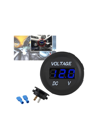 Speeduf Dc7v-30v Led Panel Mini Dijital Voltmetre - Mavi