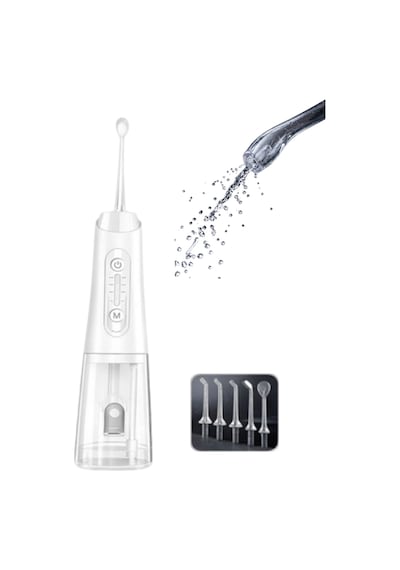 Kablosuz Ağız Duşu 320 Ml Su Tanklı 4 Modlu 5 Başlıklı Temizlik Cihazı