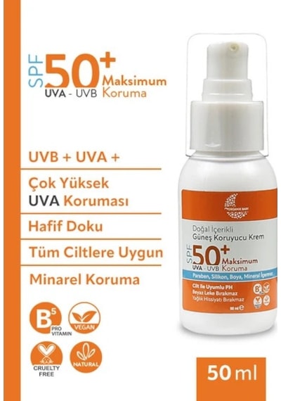 Organik Baby Doğal Içerikli Bebek ve Çocuk Spf50 Güneş Kremi 50ML