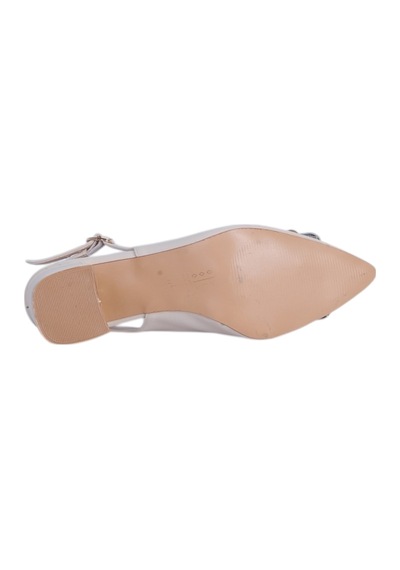 Esracan 2804 5cm Slingback Kadın Topuklu Ayakkabı Krem
