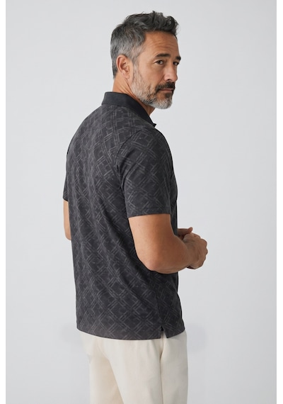 Erkek Simenti Yakalı Cepli Desenli Penye Baba Siyah Tshirt Erkek Simenti Yakalı Cepli Desenli Penye Baba Siyah Tshirt