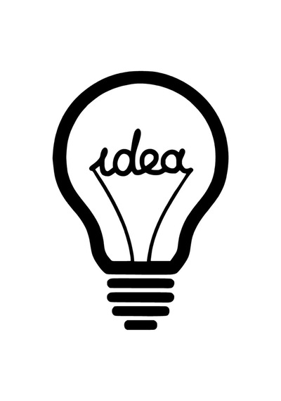 Idea Ampulü Sticker Oto Motor Laptop Duvar Folyo Sticker 15x22 Cm