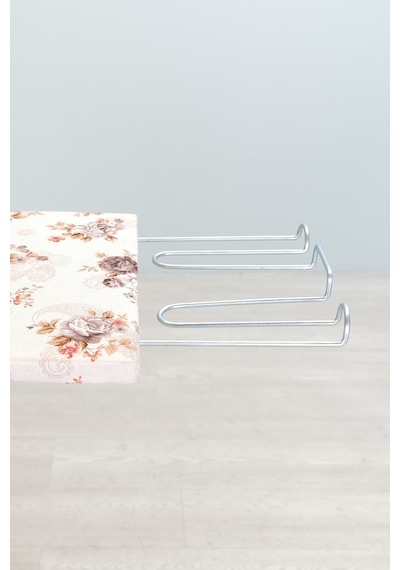 Mistik Home Rose Katlanır Dolaplı Ütü Masası Beyaz Gövde, Kahverengi Çiçek Desenli Beyaz/kahverengi