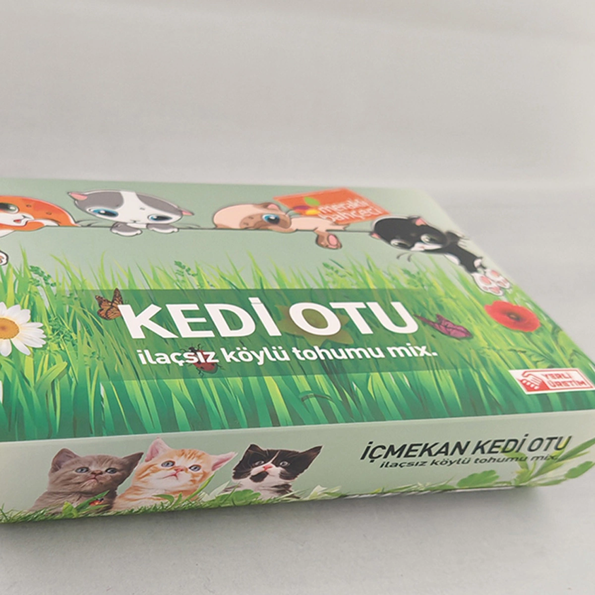 Kedi Otu Kit Kedi Çimi Set - Toprak, Saksı, Koruyucu File Ve Tohum Seti