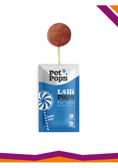 Lollipops Tavuk Ciğeri Yabanmersini 3'lü Kedi Köpek Ödül Lolipopu