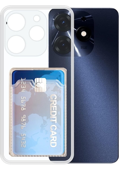 Tecno Spark 10 Pro Kamera Korumalı Kartlıklı Setra Şeffaf Silikon Kılıf