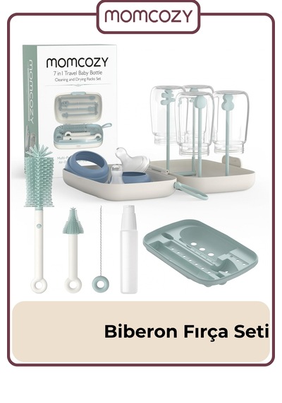 Momcozy Biberon Fırça Seti 7 Si 1 Arada Bebek Biberonu Fırça Seti Ve Kurutma Standı