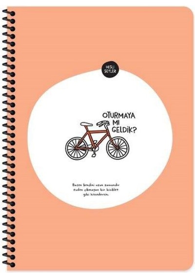 Keskin Hisli Şeyler A4 Çizgili Spiralli Stickerli Defter Oturmaya Mı Geldik 80yp