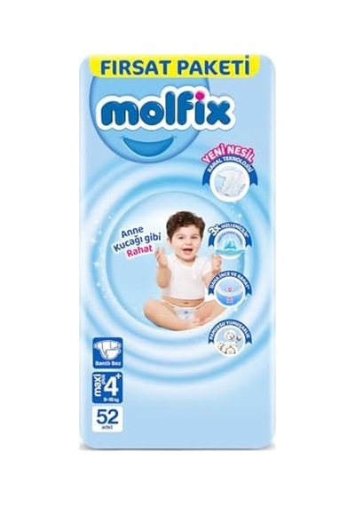 3d Bebek Bezi 4+ Beden 9-16 Kg Maxiplus, Fırsat Paketi, 52 Adet