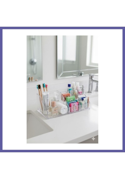 Bezos Şeffaf Akrilik Banyo Kozmetik Düzenleyici Organizer 13x22x8 Cm Nıda