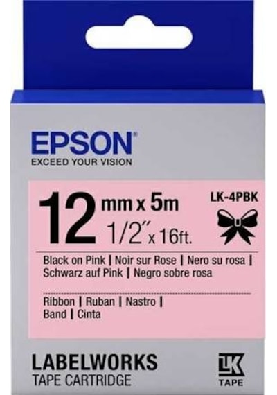 Epson Lk-4Pbk Pembe Üzerine Siyah Etiket