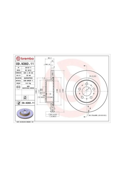 Brembo 09n36011 Fren Diski On 1044611 104461100d - 2 Adettir