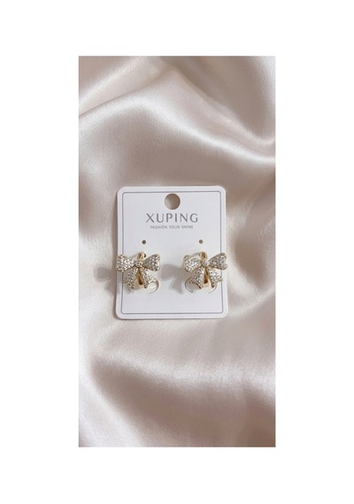 Xuping 14k Gold Rengi Kuyumcu İsçiligi Modern Tasarim Tas Detay Kararmaz Kadin Halka Küpe Beyaz - 903302872 Beyaz
