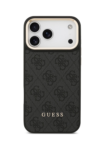 Apple Uyumlu iPhone 17 Pro Max Kılıf Guess Lisanslı M-safeli Askılı Ve 4g Logo Kartlıklı Kapak Siyah Siyah