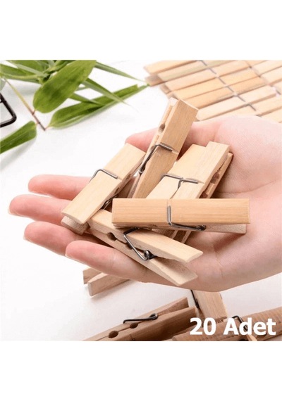 20 Adet Bambu Çamaşır Mandalı 5 Diğer