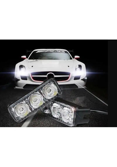 Araba Gündüz Ledi - 2x3 Power Ledli - 9w - 12v Led Yüksek Güç Gündüz Farları, Su Geçirmez