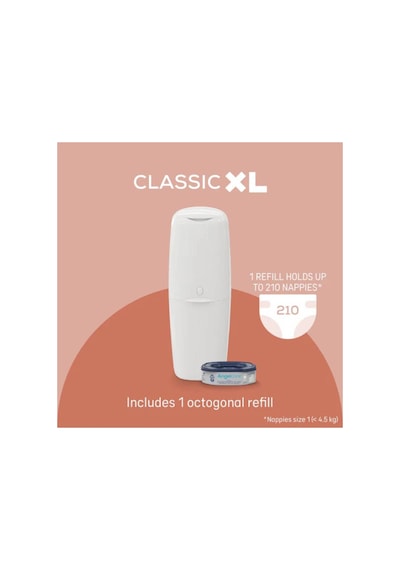 Bebek Bezi Kovası Classic Xl 1 Yedekli Beyaz Beyaz