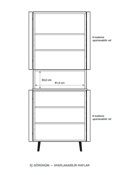 Reyo Enda Home Listra 4 Kapaklı Çok Amaçlı Dolap 170,8 Cm, Raflı, Ayaklı Depolama Dolabı - Antrasit Reyo Enda Home Listra 4 Kapaklı Çok Amaçlı Dolap 170,8 Cm, Raflı, Ayaklı Depolama Dolabı - Antrasit