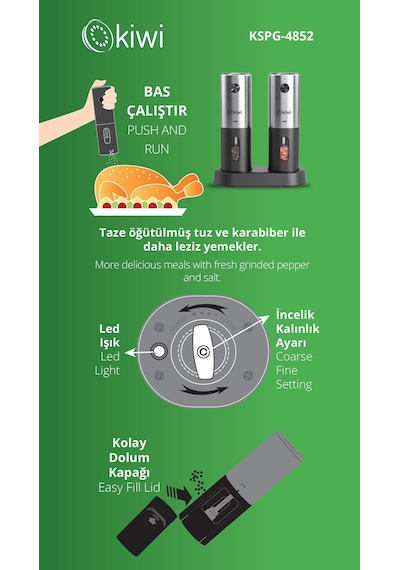 Kıwı Kspg 4852 Kahve Baharat Ogutucu Gri - Siyah