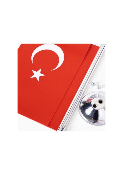 Türkiye 2li Masa Bayrağı Saten Kumaş Dijital Baskı 15x22,5 cm