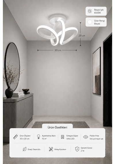 Sion Led Plafonyer Avize Beyaz Işık
