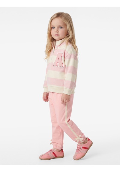Koton Fiyonklu Beli Lastikli Pamuklu Şardonlu Jogger Eşofman Altı Pembe 7wmg40016ak Gül