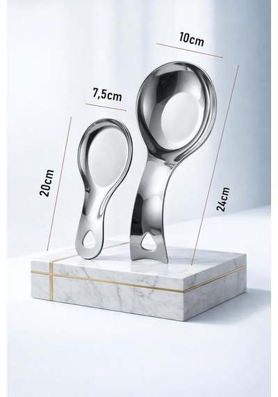 Inox Paslanmaz Çelik Kaşık & Kepçe Altlığı Seti 2 Adet, Büyük-küçük Boy 723141 Diğer