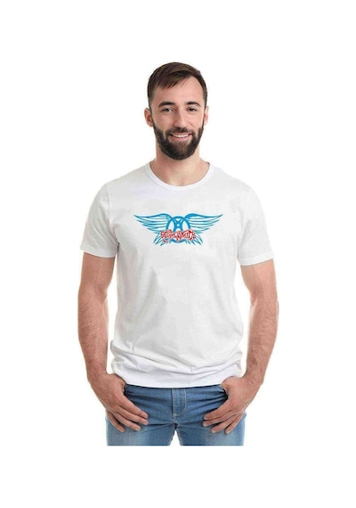 Aerosmith Hard Rock Rock And Roll Baskılı Beyaz Erkek Tshirt (530999992)