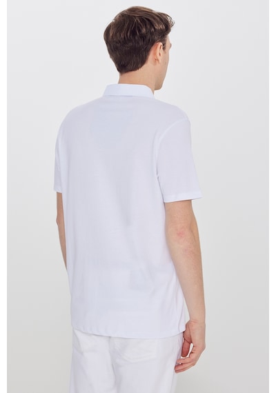 AC&Co / Altınyıldız Classics Erkek Beyaz Pamuk Standart Fit Normal Kesim Polo Yaka Tişört S