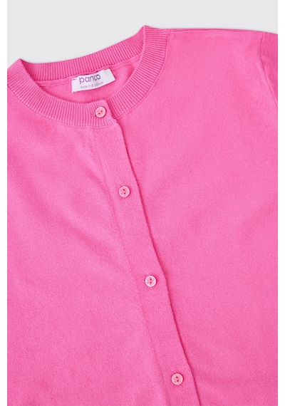 Panço Kız Çocuk Pembe Triko Hırka