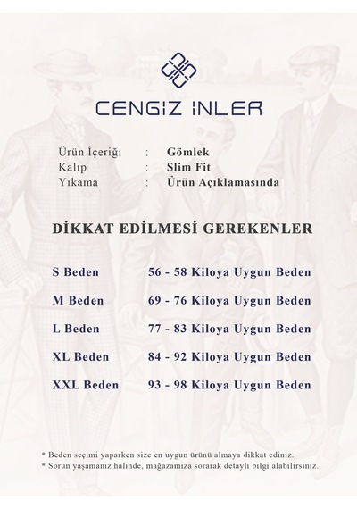 Cengiz İnler Erkek Standart Yaka Ligralı Slimfit Gömlek 001