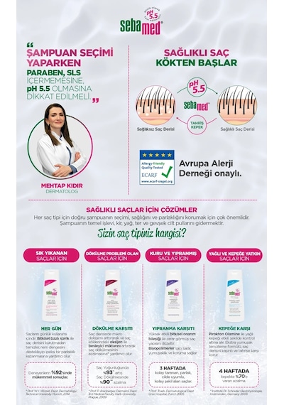 Sebamed Şampuan 200ml Kepeğe Karşı 6 Lı Set Kepekli - Yağlı