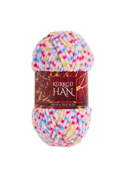 Kürkçü Han Kadife 100gr 95mt Örgü İpi Sarı-mavi Mix