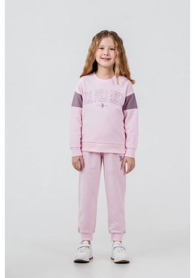 U.S. Polo Assn. Kız Çocuk Baskılı Pembe Uzun Kol Eşofman Takımı Us2704-c-v1 Us2704-c-v1