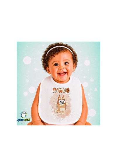 Bluey Keten Bebek Mama Önlüğü Yumuşak - Emici - Yıkanabilir - Özel Tasarım P021 Çok Renkli