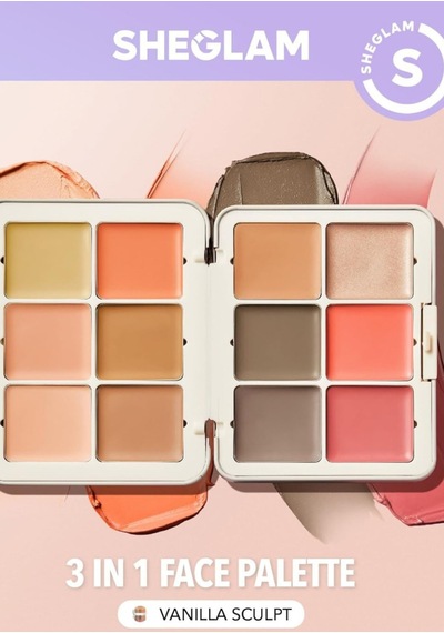 Sheglam Mocha Heykeli 3 Ü 1 Arada Yüz Paleti,allık & Kontür & Işıltı Çok Renkli