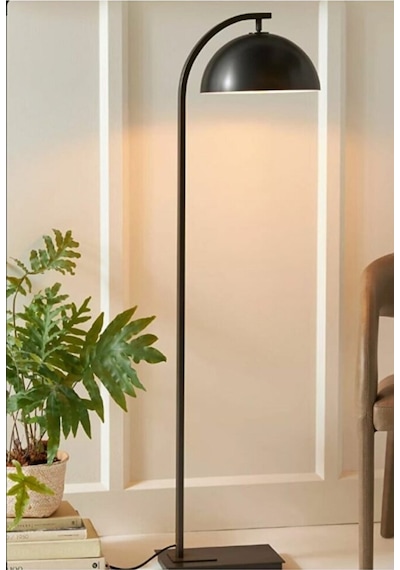Mylights Retro Rustik Vitage Metal Lambader Köşe Lambası Yerden A Siyah