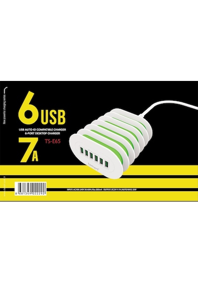 Tsmart 6 Usb Çıkışlı Şarj Cihazı Ergonomik Dizayn,Süper Ürün