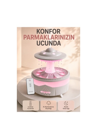 Astraltech 350 Ml Ufo Tasarımlı Ultrasonik Hava Nemlendirici Yağmur Efektli Gece Lambası