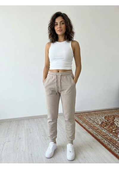 Ela 3 İp Şardonlu Kışlık Bayan Eşofman Altı Bebe Mavi