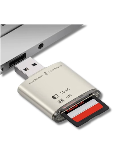 Alfais 6082 Usb 3.0 2 Port Hafıza Kartı Okuyucu Sd Sdxc Nm Çoklu Kart Dönüştürücü