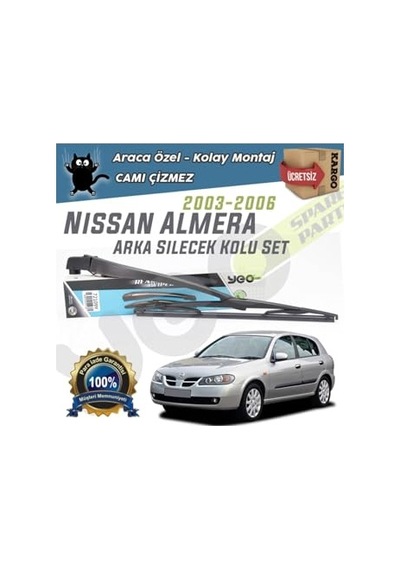 Yeo Nissan Almera Hb İle Uyumlu Arka Silecek Kolu Set 2003-2006