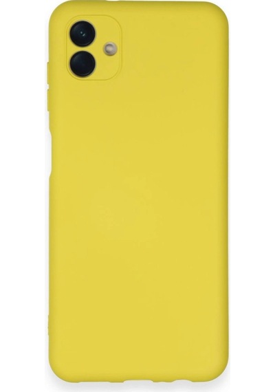 Samsung Uyumlu Galaxy A04 Kılıf Nano İçi Kadife Silikon Sarı,