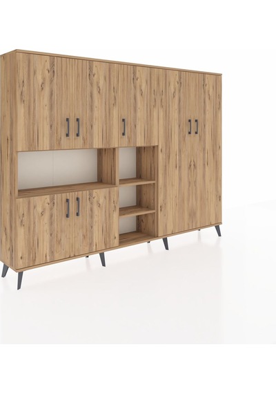 Arges Dolap 13 Raflı 7 Kapaklı 220x30x163 Çam-çam Çam-çam