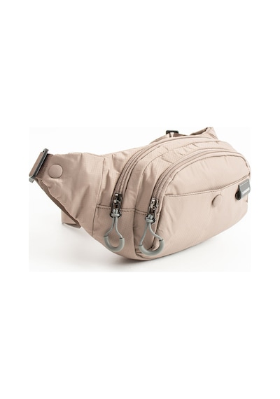 Sanmorris Unisex Paraşüt Kumaş Suya Dayanıklı 3 Bölmeli Body Bag Sı-6036 Vizon