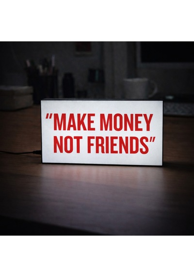Masa Lambası - Make Money Not Friends Adaptörlü Dekoratif & Hediyelik Lamba Çok Renkli